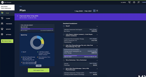 (An image of the client portal showing support categories and support area)