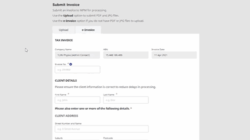how to upload in invoice