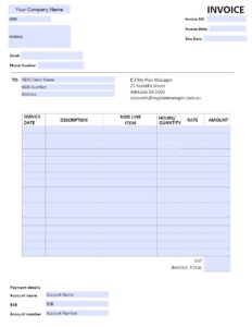 Provider invoice template