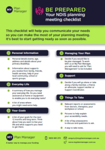 Your NDIS planning meeting checklist