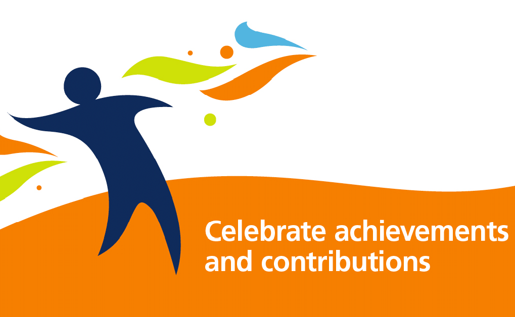 IDPwD banner with a blue figure that reads: Celebrate achievements and contributions