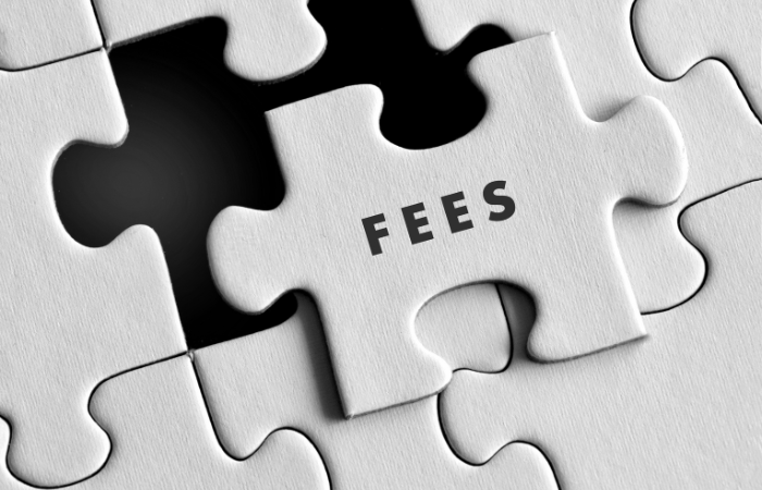 A puzzle piece with the word 'fees'.
